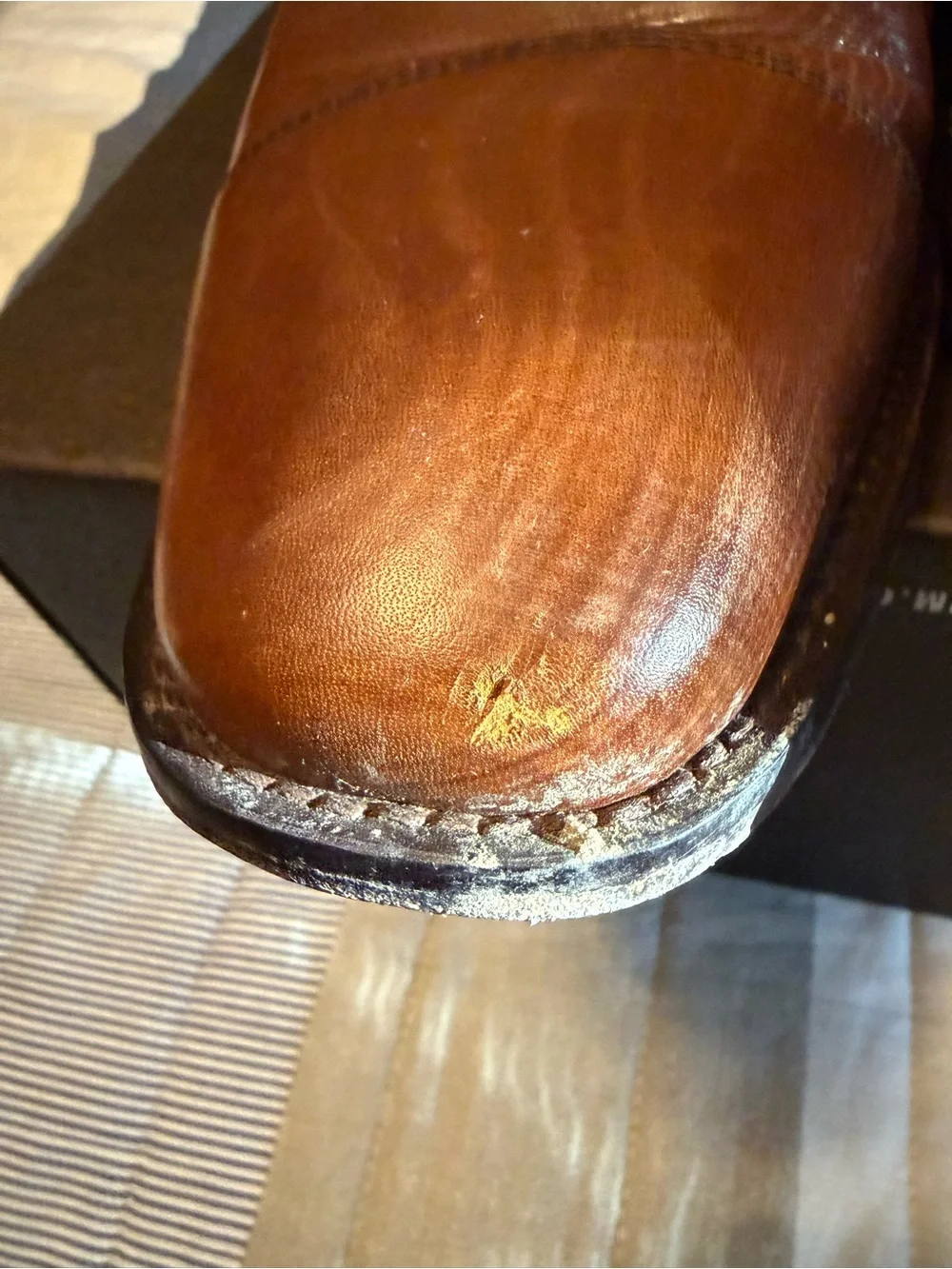 Johnston & Murphy Calfskin Brown Leather Derby Dress Shoes